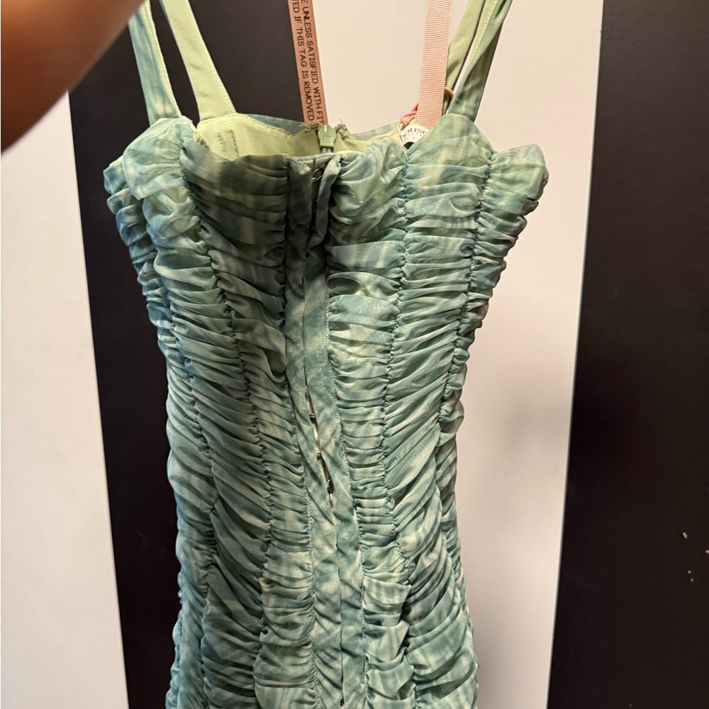 House of CB Cate Ivy Print Ruched Mesh Mini Dress (Never Worn w/ original tags) - Picture 3 of 3
